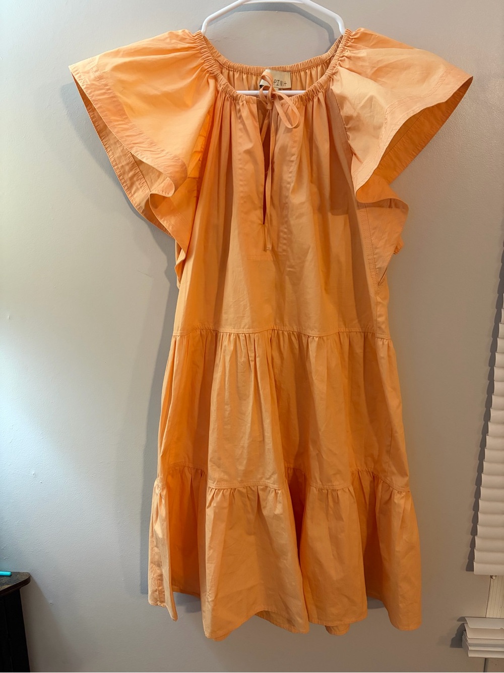 Pinch peach orange cotton flutter ruffle dress size small